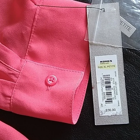 Apt 9 cayenne coral sheer button blouse XLP - Picture 11 of 16
